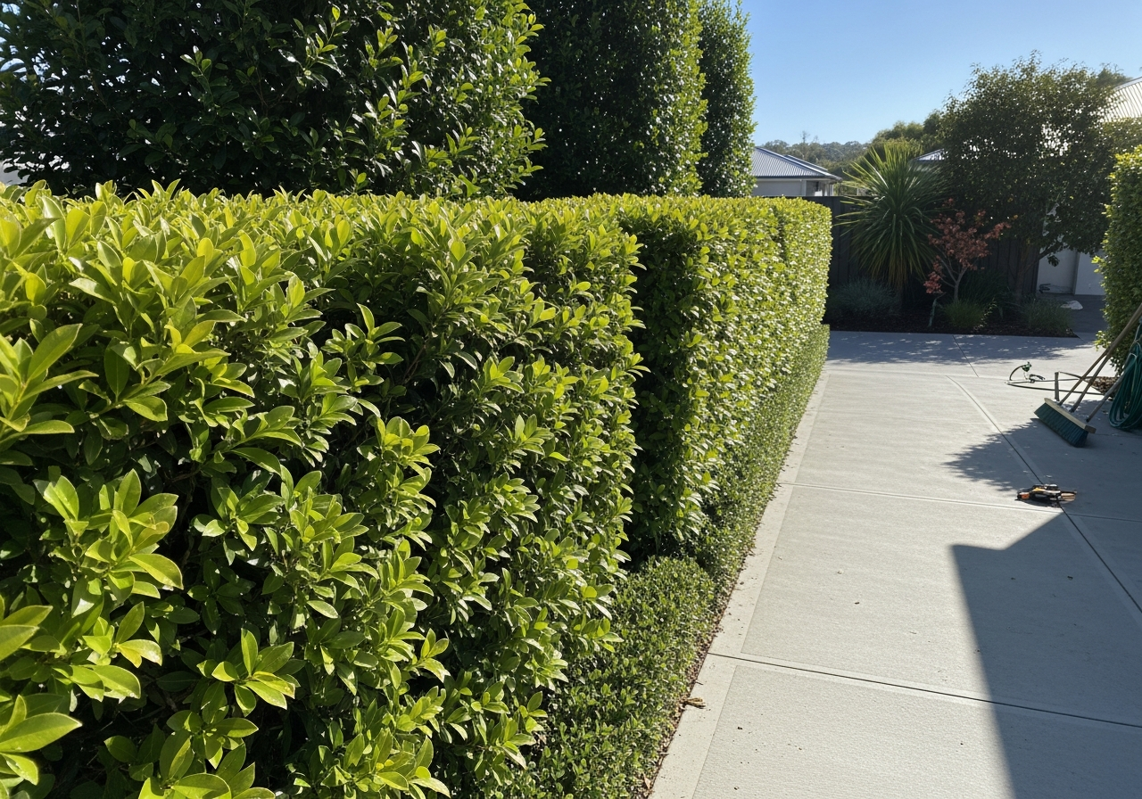 Neatly trimmed hedges at a Gold Coast residential property