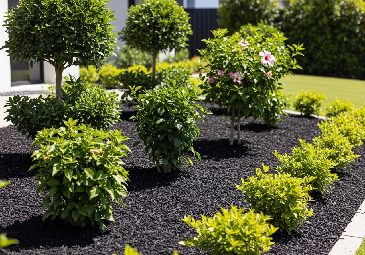 Tidy garden beds and freshly edged lawn at a Gold Coast home